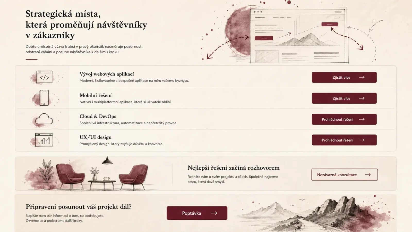 Kam na webu umístit výzvy k akci