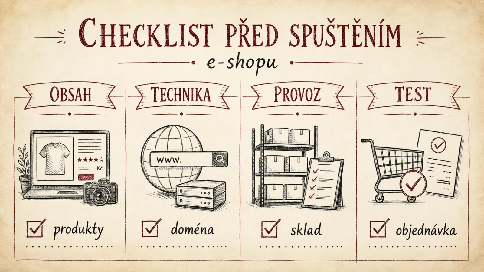 Checklist připravenosti e-shopu na spuštění