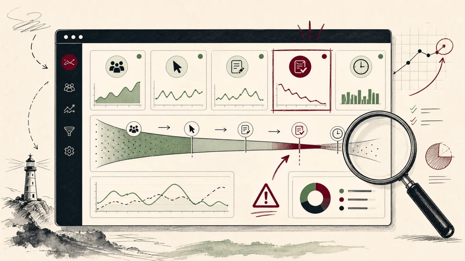 Diagnostický dashboard pro hledání místa, kde se ztrácejí poptávky