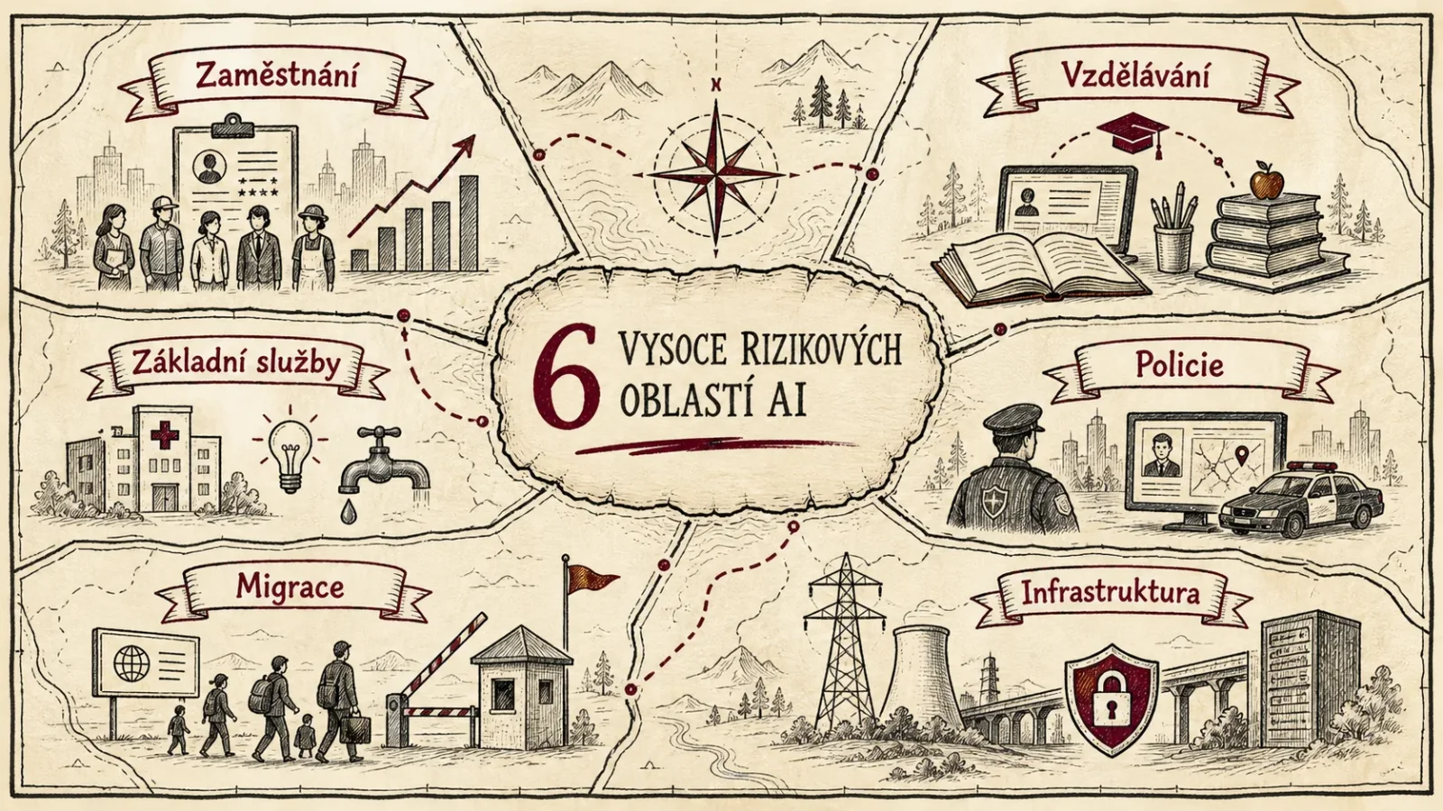 Oblasti, ve kterých se mohou vyskytovat vysoce rizikové systémy AI
