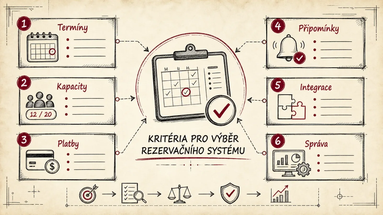 Infografika kritérií pro výběr rezervačního systému