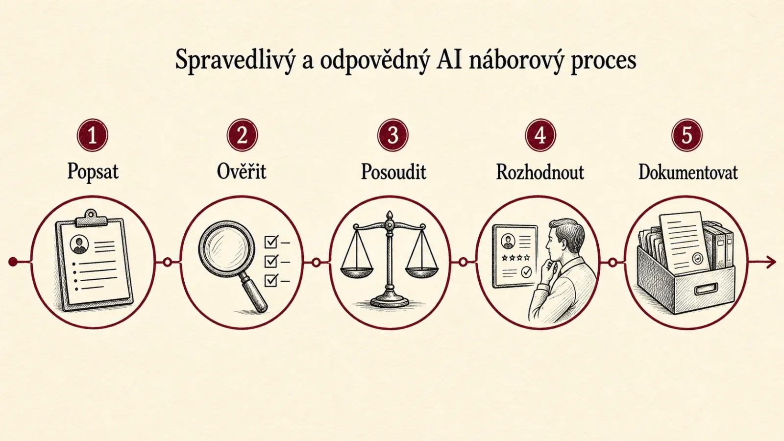 Spravedlivý AI náborový proces: popsat, ověřit, posoudit, rozhodnout a dokumentovat